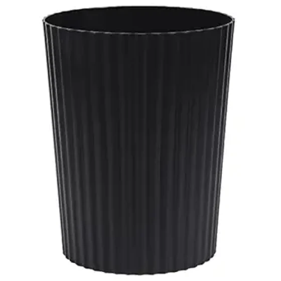 Small Trash Can Plastic Wastebasket Round Garbage Container Bin for Bathroom, Kitchen, Bedroom, Home Office, College Dorm, Black