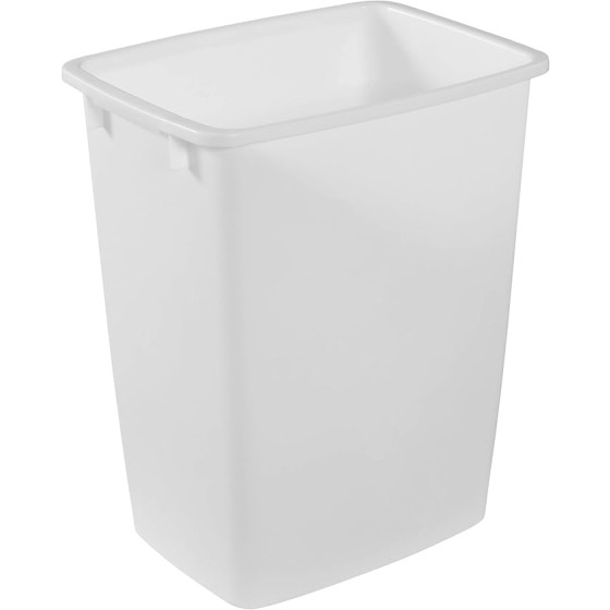 Small Kitchen Bathroom Trash Can, 9 Gallons, White, Waste Basket for Under Counter/Kitchen/Office/Bedroom/Bathroom