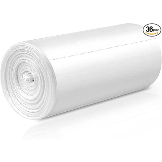 8 Gallon Trash Bags, 42 Counts, Flag Garbage Bags with No Flaps and No Ties, 55 * 70cm, 8g/pcs, Unscented, White