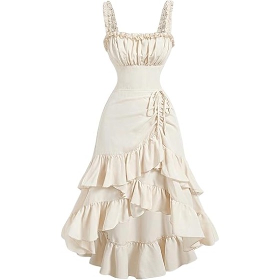 Women's Layered Ruffle Hem Dress Sleeveless Ruched Asymmetrical Long Party Dresses