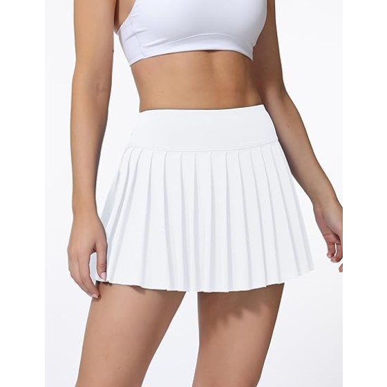 High Waited Pleated Tennis Skirt with Pockets Built-in Shorts Athletic Golf Skorts for Women Workout Sports