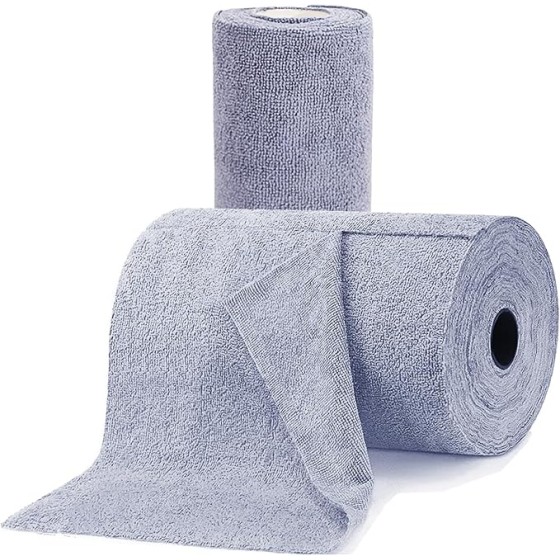 Microfiber Cleaning Cloth 40 Pack, Reusable Paper Towels Wet & Dry Cleaning Cloth 10" X 10", Kitchen Cleaning Wipes Lint Free Rags, Microfiber Towels for Cars 2 Roll (Blue)